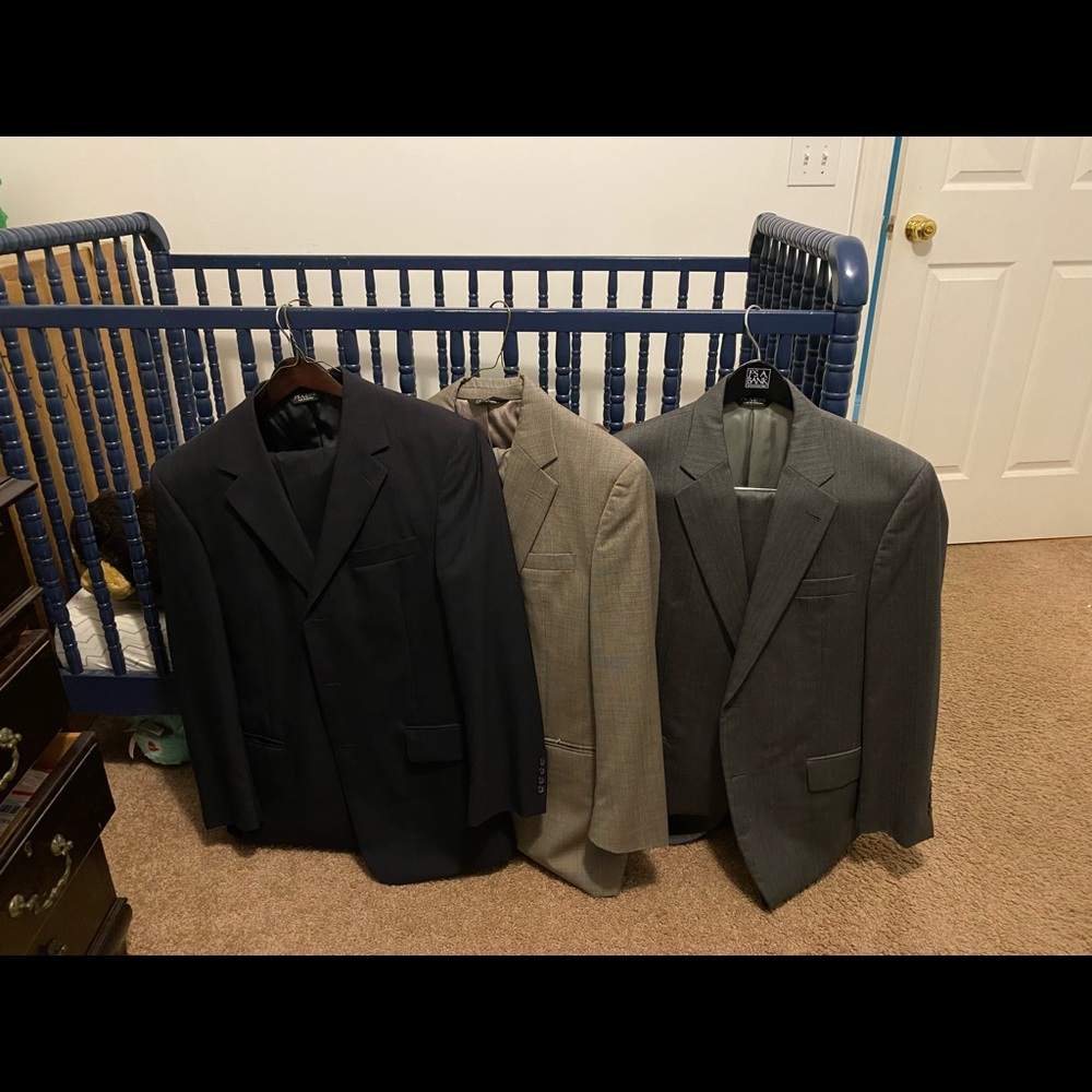 Lot of 3 Joseph A Banks suits 40R 32x32